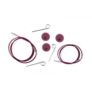 KnitPro Purple Silver Cable